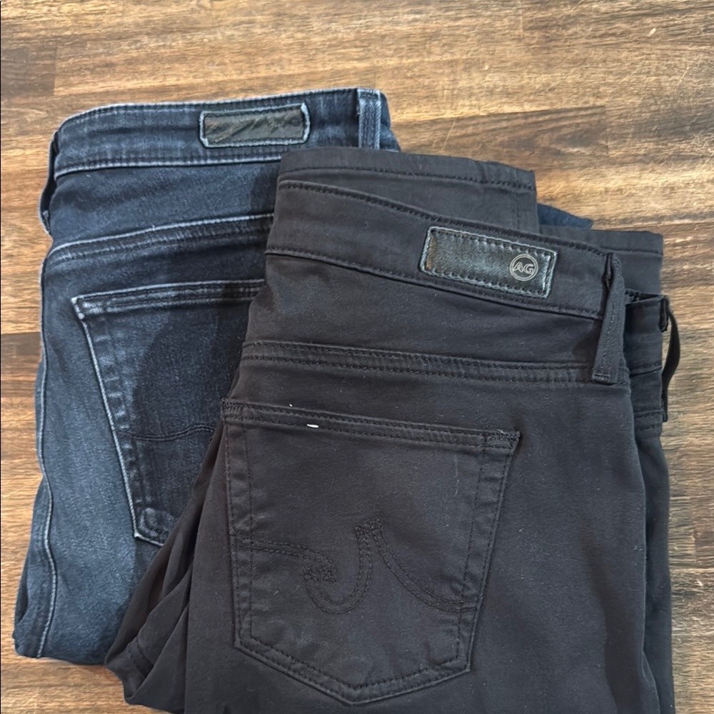 AG Adriano Goldschmied Women's Ankle Jeans - Black and Dark Blue